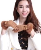 ラビット ファー 付 エレガント グローブ レディース 手袋 スマホ 対応 【rfg-084】 [Best Item]