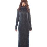 ニット ワンピース ニットワンピ レディース マキシ丈 ロング タートルネック 長袖 チュニック 10054